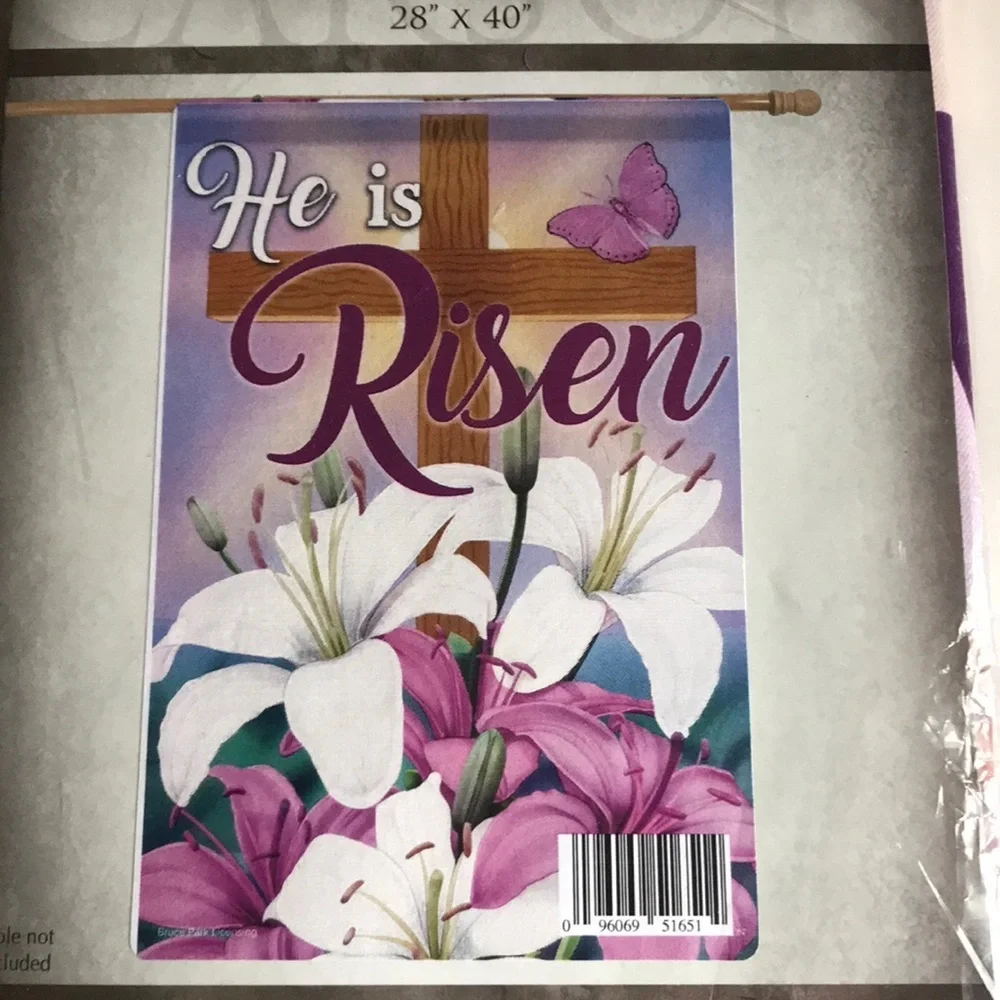 NIP “He Is Risen” Easter Flag - Picture 2 of 6